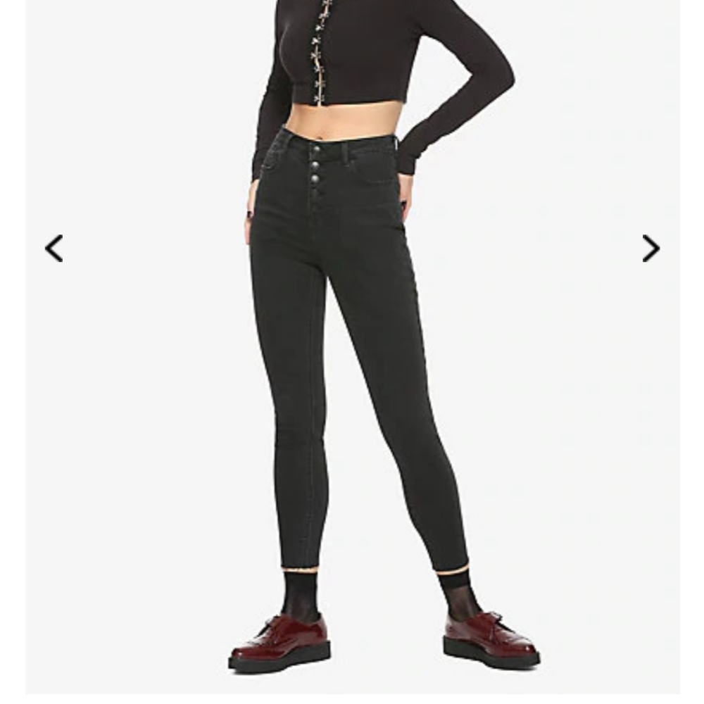 Cello button fly raw hem jeans
